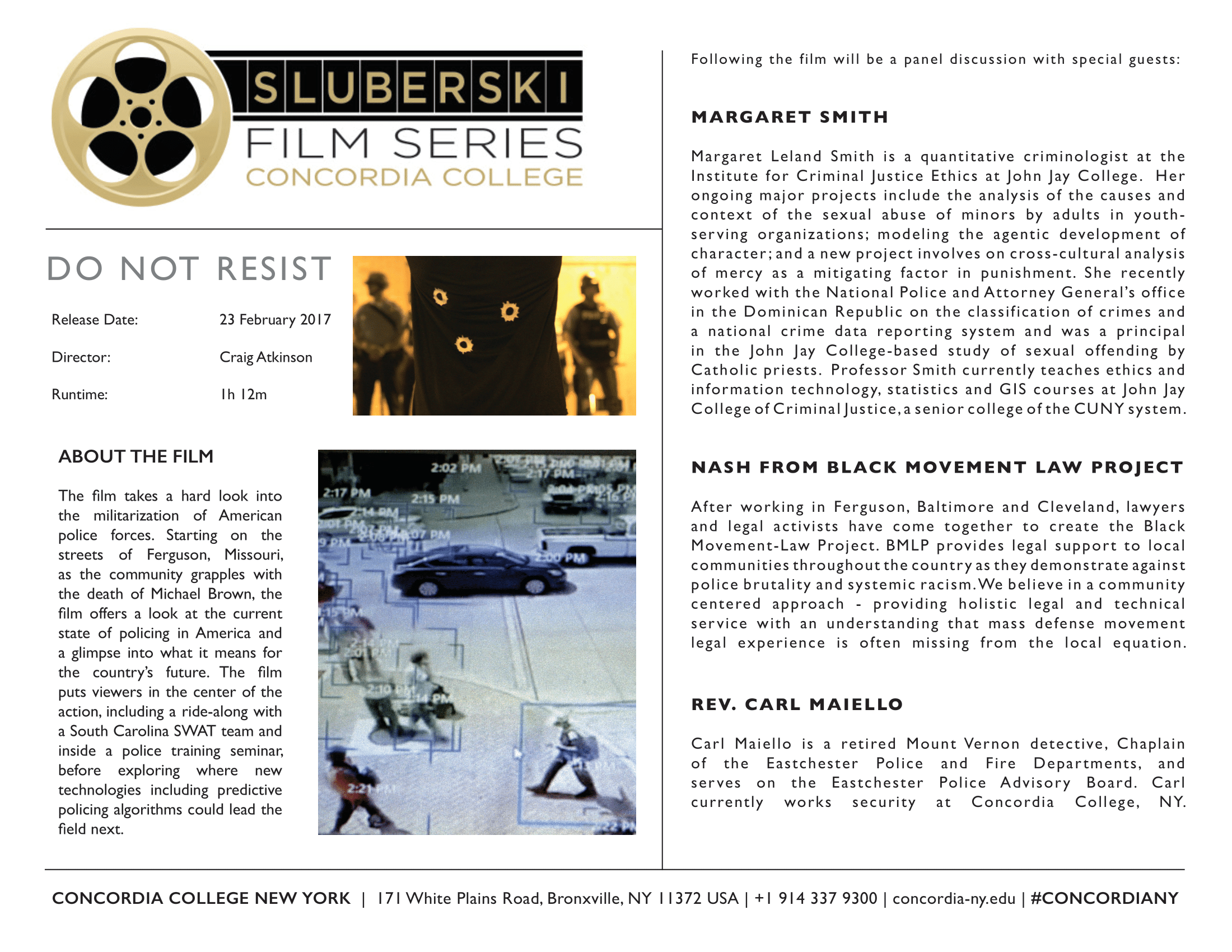 sluberski film series information sheet for do not resist