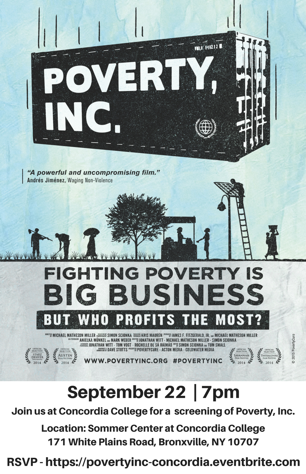 sluberski film series poster for poverty inc