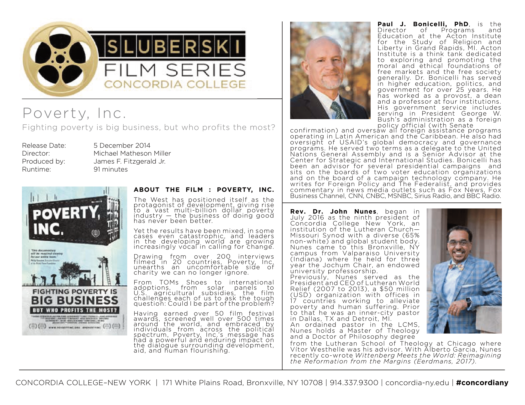sluberski film series information sheet for poverty inc